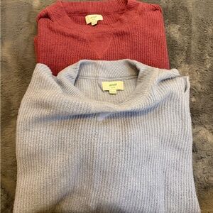 Aerie Burgundy and Light Gray Knit Tops